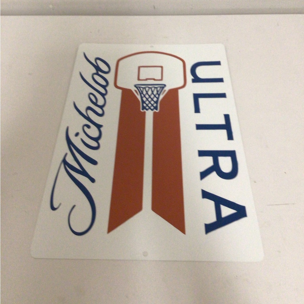 michelob ultra basketball metal tin sign